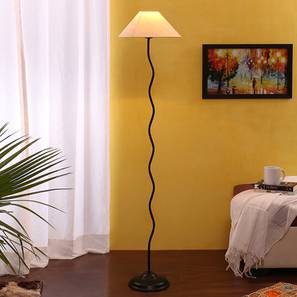 Tory Black Cotton Shade Floor Lamp