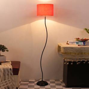 Deven Orange Cotton Shade Floor Lamp-image-25