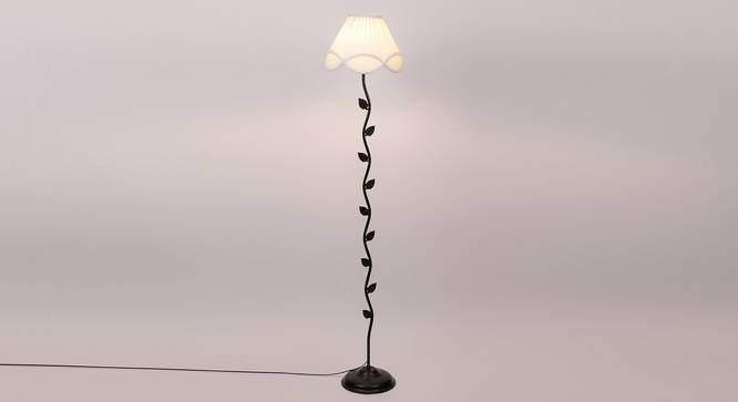 Carrington Black Cotton Shade Floor Lamp (White) by Urban Ladder - Front View Design 1 - 494162