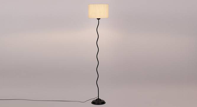 Sloane Black Cotton Shade Floor Lamp (White) by Urban Ladder - Front View Design 1 - 494165