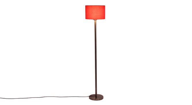 Darlene Red Cotton Shade Floor Lamp (Red) by Urban Ladder - Front View Design 1 - 494169