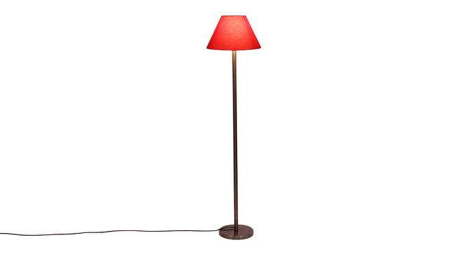 Deance Orange Cotton Shade Floor Lamp (Orange) by Urban Ladder - Front View Design 1 - 494171
