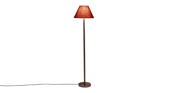 Denzel Maroon Cotton Shade Floor Lamp (Maroon) by Urban Ladder - Front View Design 1 - 494172