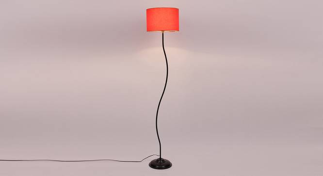 Deven Orange Cotton Shade Floor Lamp (Orange) by Urban Ladder - Front View Design 1 - 494173