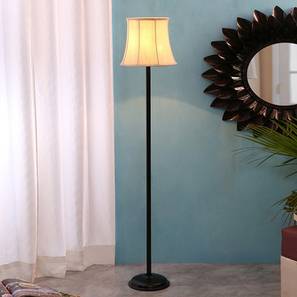 Ezra Black Cotton Shade Floor Lamp-image-1
