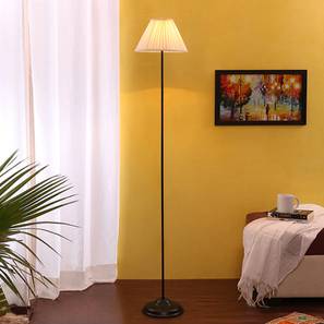 New Arrivals Bedroom Furniture Design Carmela Black Cotton Shade Floor Lamp (White)