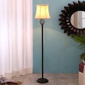Grace Black Cotton Shade Floor Lamp-image-3