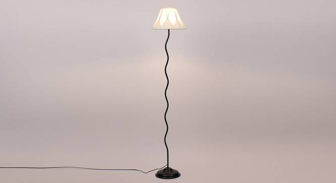 Adrian Black Cotton Shade Floor Lamp (White) by Urban Ladder - Front View Design 1 - 494264