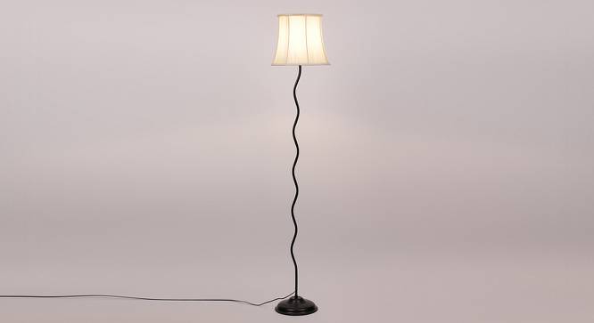 Angus Black Cotton Shade Floor Lamp (White) by Urban Ladder - Front View Design 1 - 494265