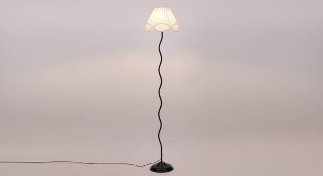 Bertram Black Cotton Shade Floor Lamp (White) by Urban Ladder - Front View Design 1 - 494267