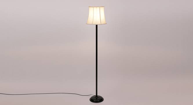 Ezra Black Cotton Shade Floor Lamp (White) by Urban Ladder - Front View Design 1 - 494268