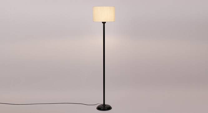 Frasier Black Cotton Shade Floor Lamp (White) by Urban Ladder - Front View Design 1 - 494269