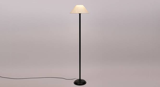 Gordon Black Cotton Shade Floor Lamp (White) by Urban Ladder - Front View Design 1 - 494271