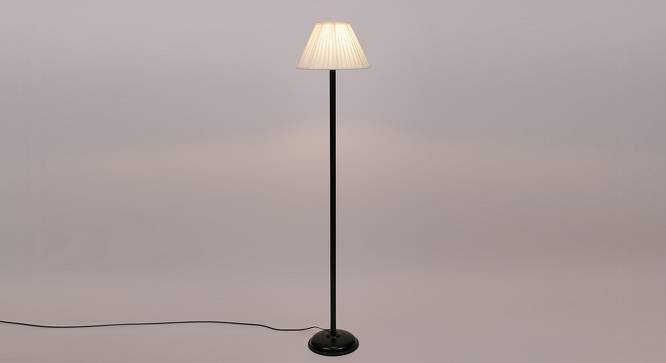 Jay Black Cotton Shade Floor Lamp (White) by Urban Ladder - Front View Design 1 - 494273