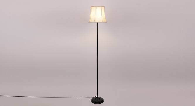 Rupert Black Cotton Shade Floor Lamp (White) by Urban Ladder - Front View Design 1 - 494274