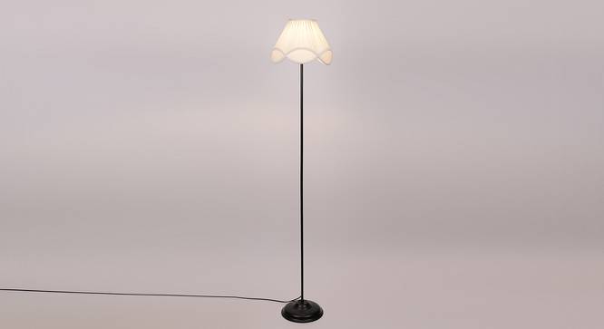 Sheldon Black Cotton Shade Floor Lamp (White) by Urban Ladder - Front View Design 1 - 494277