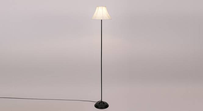 Bree Black Cotton Shade Floor Lamp (White) by Urban Ladder - Front View Design 1 - 494279