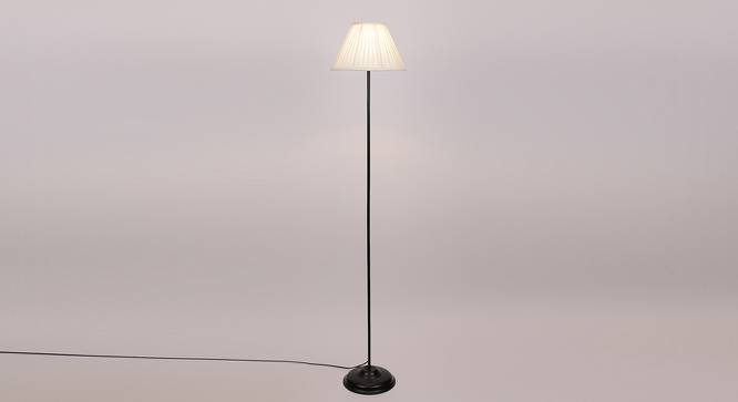 Carmela Black Cotton Shade Floor Lamp (White) by Urban Ladder - Front View Design 1 - 494280