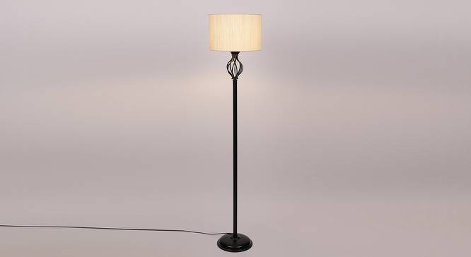 Haley Black Cotton Shade Floor Lamp (White) by Urban Ladder - Front View Design 1 - 494283