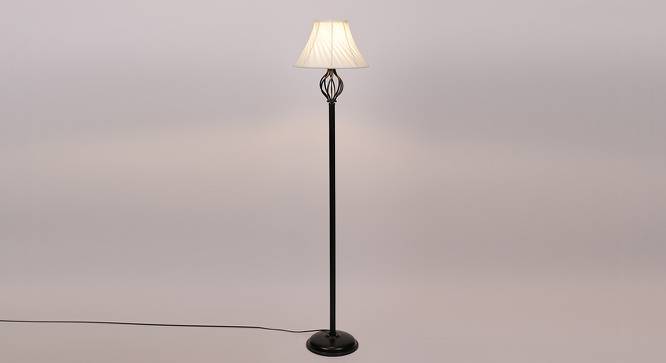Hannah Black Cotton Shade Floor Lamp (White) by Urban Ladder - Front View Design 1 - 494284