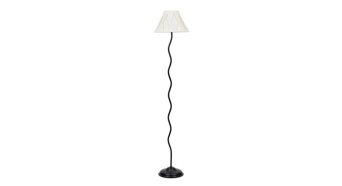 Adrian Black Cotton Shade Floor Lamp (White) by Urban Ladder - Cross View Design 1 - 494286