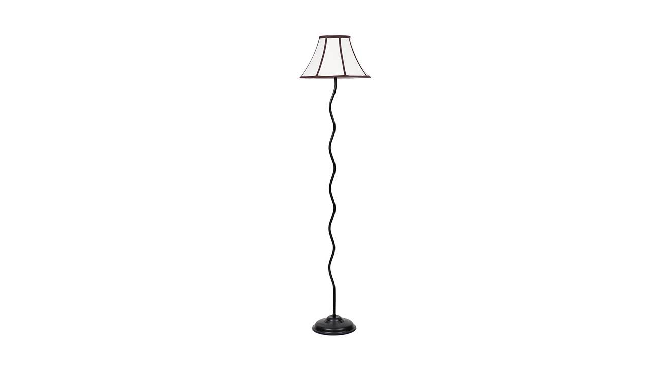 Axl Black Cotton Shade Floor Lamp Urban Ladder