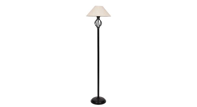 Izzie Black Cotton Shade Floor Lamp (White) by Urban Ladder - Cross View Design 1 - 494307