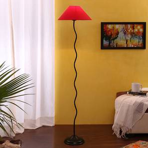 Floor Lamps In Thiruvananthapuram Design May Black Cotton Shade Floor Lamp (Red)