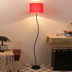 Bedroom Furniture In Bhubaneswar Design Deven Red Cotton Shade Floor Lamp (Red)
