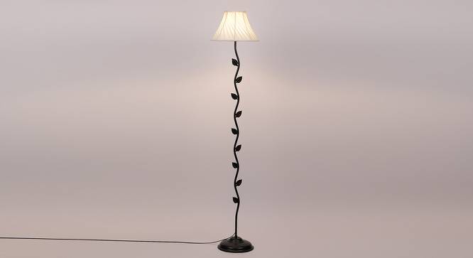 Blair Black Cotton Shade Floor Lamp (White) by Urban Ladder - Front View Design 1 - 494374