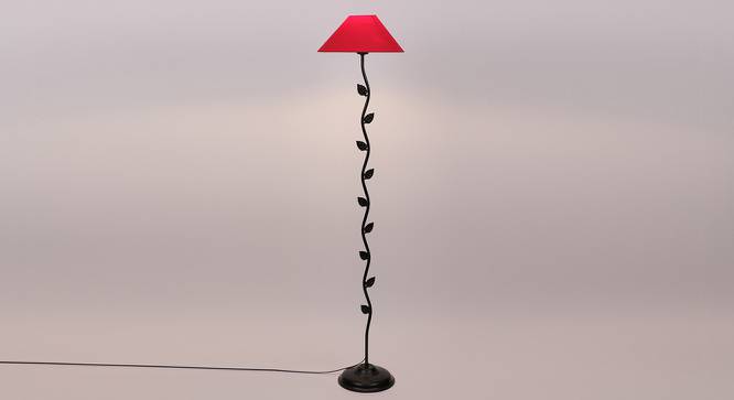 Odin Black Cotton Shade Floor Lamp (Red) by Urban Ladder - Front View Design 1 - 494376