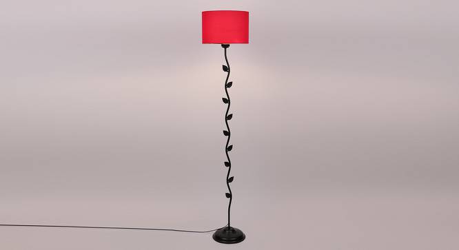 Brynn Black Cotton Shade Floor Lamp (Red) by Urban Ladder - Front View Design 1 - 494377