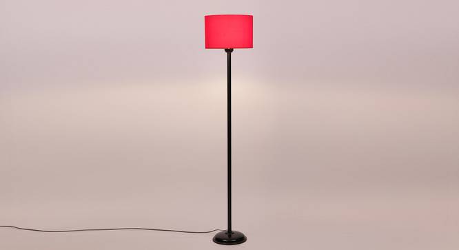 Gregory Pink Cotton Shade Floor Lamp (Pink) by Urban Ladder - Front View Design 1 - 494380