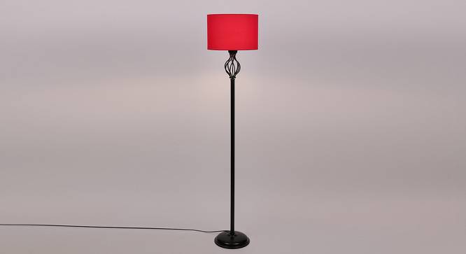 Asher Black Cotton Shade Floor Lamp (Red) by Urban Ladder - Front View Design 1 - 494384