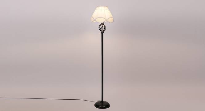 Arniela Black Cotton Shade Floor Lamp (White) by Urban Ladder - Front View Design 1 - 494385