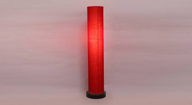 Charlee Red Cotton Shade Floor Lamp (Red) by Urban Ladder - Front View Design 1 - 494387