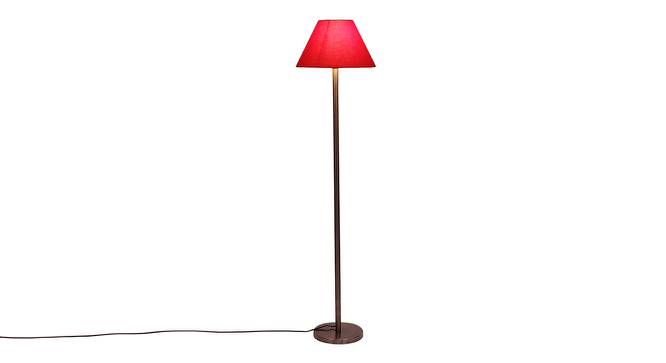 Deance Red Cotton Shade Floor Lamp (Red) by Urban Ladder - Front View Design 1 - 494390