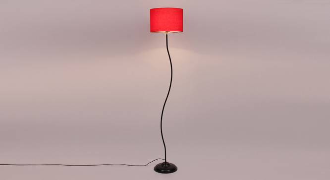 Deven Red Cotton Shade Floor Lamp (Red) by Urban Ladder - Front View Design 1 - 494392
