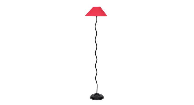 May Black Cotton Shade Floor Lamp (Red) by Urban Ladder - Cross View Design 1 - 494400