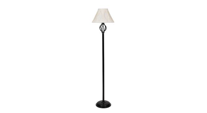 Ashanti Black Cotton Shade Floor Lamp (White) by Urban Ladder - Cross View Design 1 - 494405
