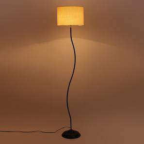 Deven White Cotton Shade Floor Lamp