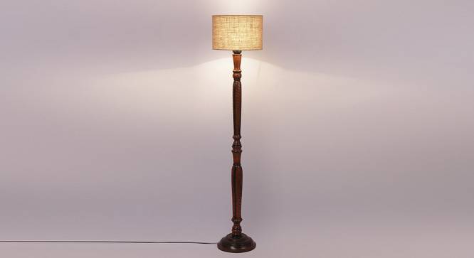 Brendan Brown Cotton Shade Floor Lamp (Beige) by Urban Ladder - Front View Design 1 - 494484