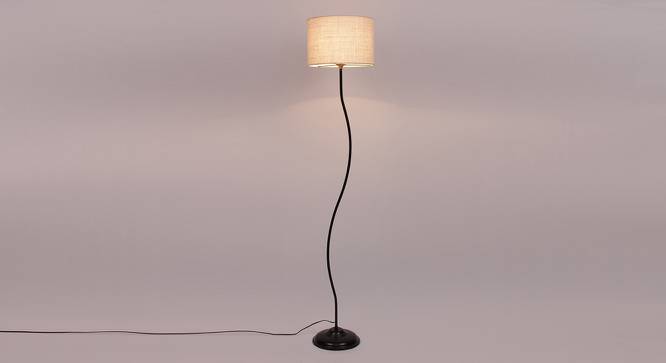 Donahue White Cotton Shade Floor Lamp (White) by Urban Ladder - Front View Design 1 - 494501