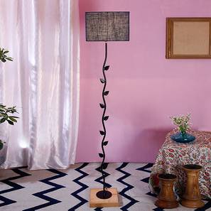 Elin Blue Cotton Shade Floor Lamp-image-23