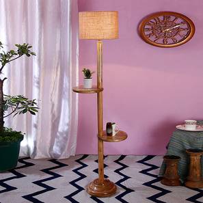 Ivana Beige Cotton Shade Floor Lamp