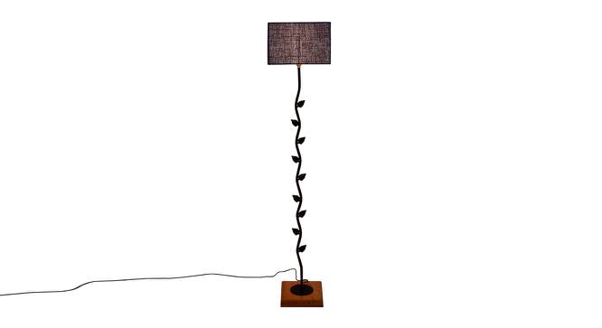 Elin Blue Cotton Shade Floor Lamp (Blue) by Urban Ladder - Front View Design 1 - 494608