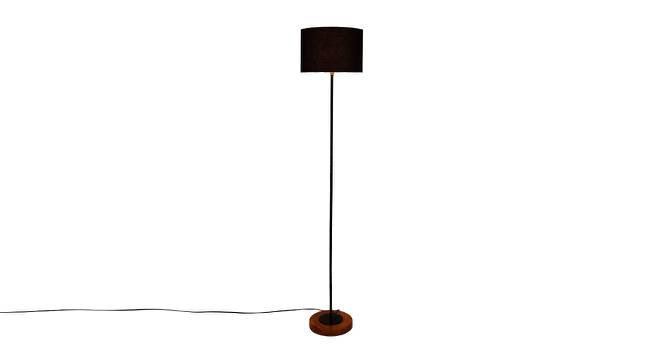 Emme Black Cotton Shade Floor Lamp (Black) by Urban Ladder - Front View Design 1 - 494609