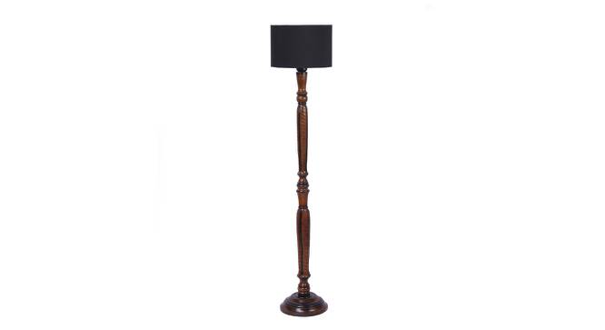 Brinkley Brown Cotton Shade Floor Lamp (Black) by Urban Ladder - Cross View Design 1 - 494624