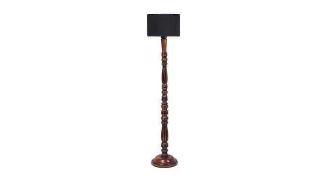 Camryn Brown Cotton Shade Floor Lamp (Black) by Urban Ladder - Cross View Design 1 - 494625
