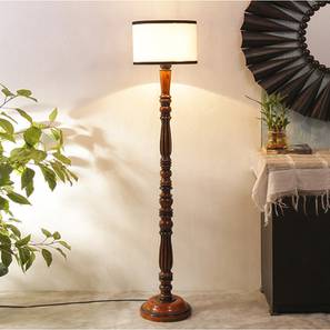 devansh Cannon Brown Cotton Shade Floor Lamp-picture-14